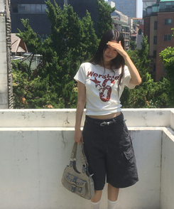 半袖Tシャツ ナンバーオフショルダー半袖Tシャツ WHITE