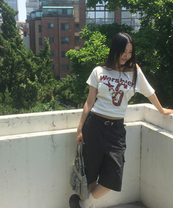 半袖Tシャツ ナンバーオフショルダー半袖Tシャツ WHITE