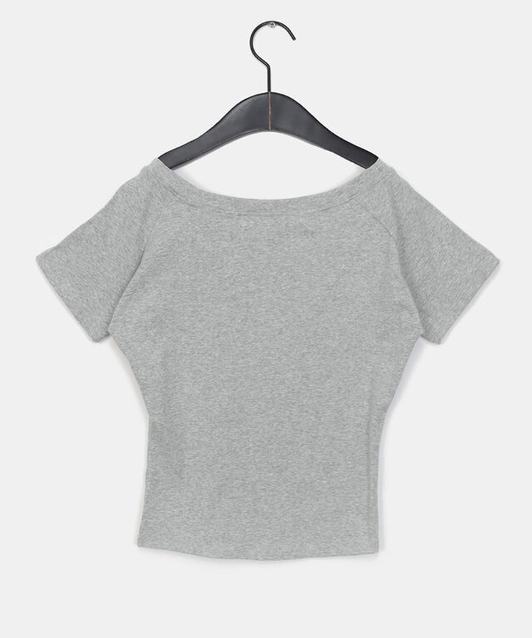 ナンバーオフショルダー半袖Tシャツ