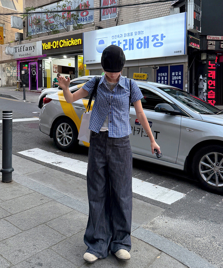 シャツ ハムレットチェックシャツ BLUE