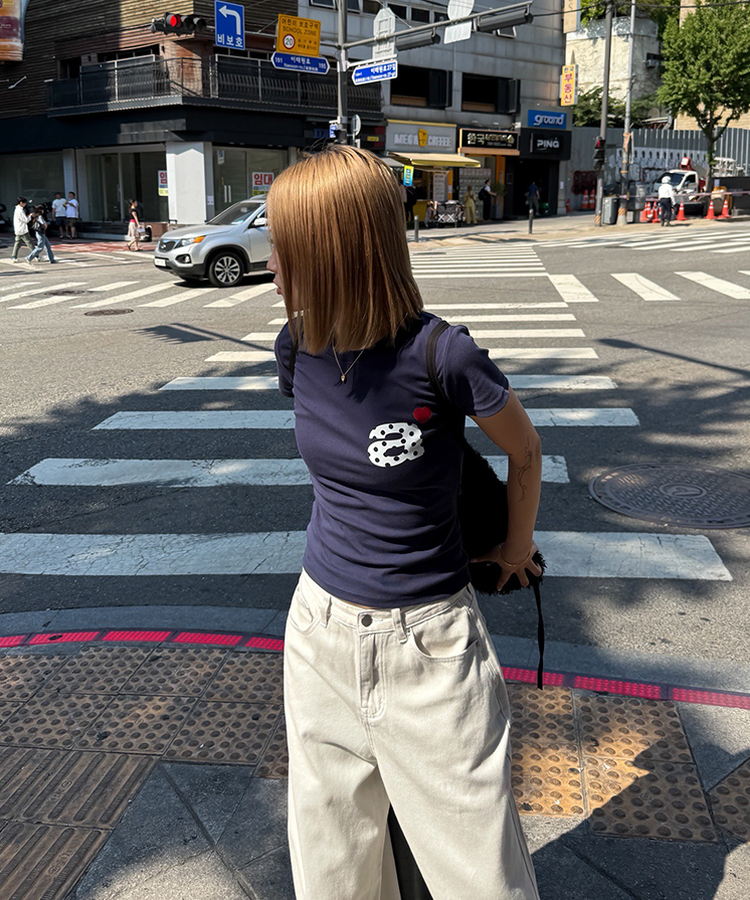 ドットハートTシャツ｜半袖Tシャツ｜韓国ファッション通販 SONA
