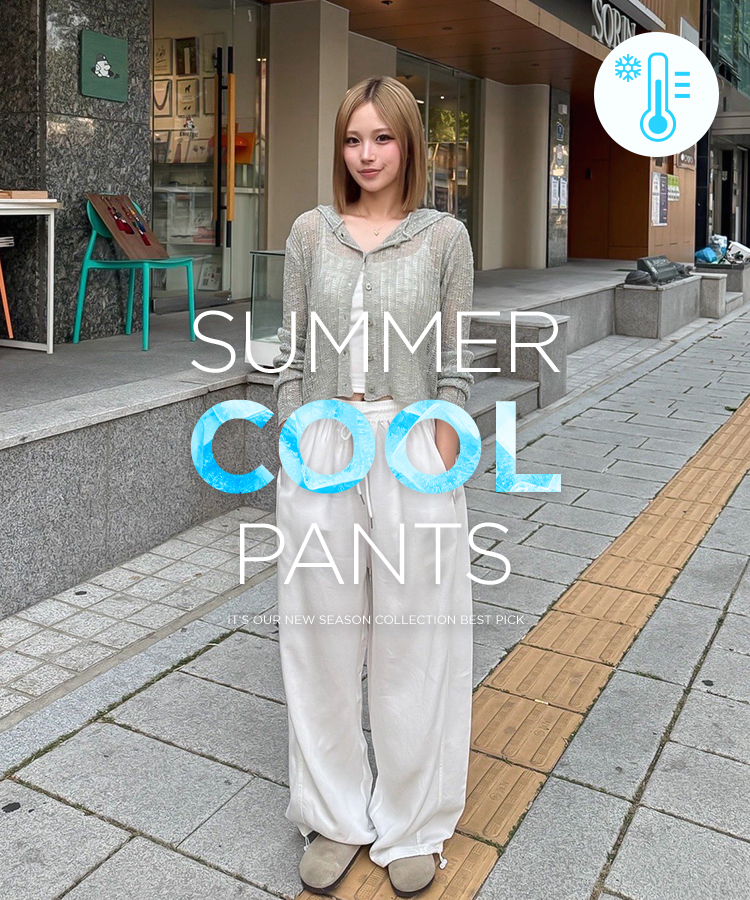 【COOL♥ひんやり】丈別バンディングワイドトレーニングパンツ WHITE