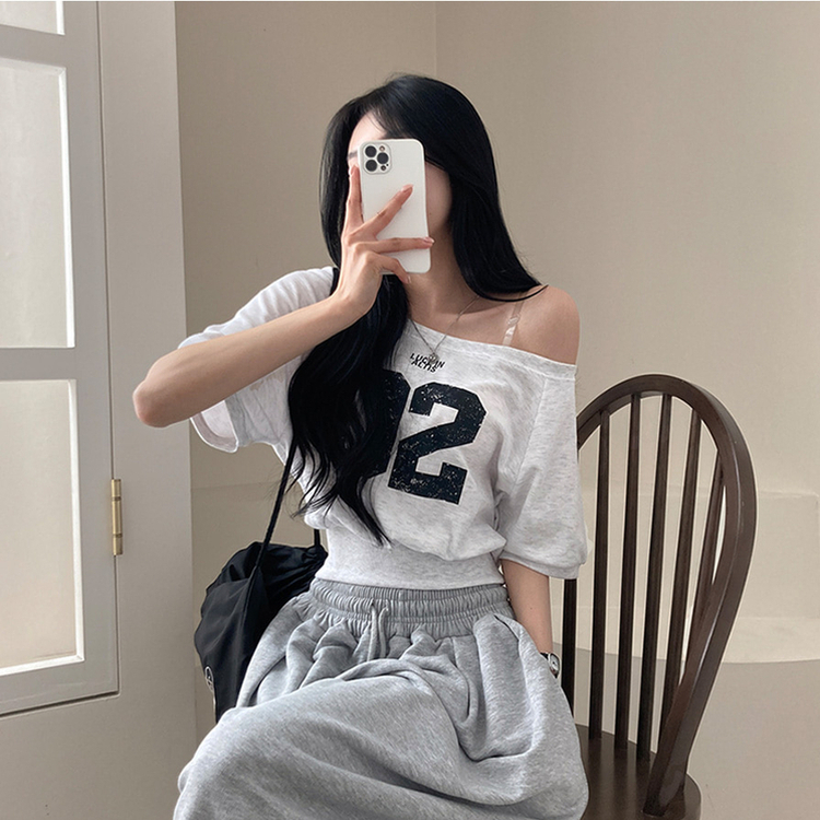 半袖Tシャツ ナンバーオフクロップ半袖Tシャツ