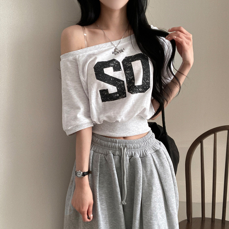 半袖Tシャツ ナンバーオフクロップ半袖Tシャツ