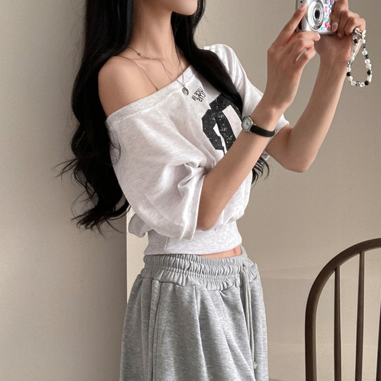 半袖Tシャツ ナンバーオフクロップ半袖Tシャツ