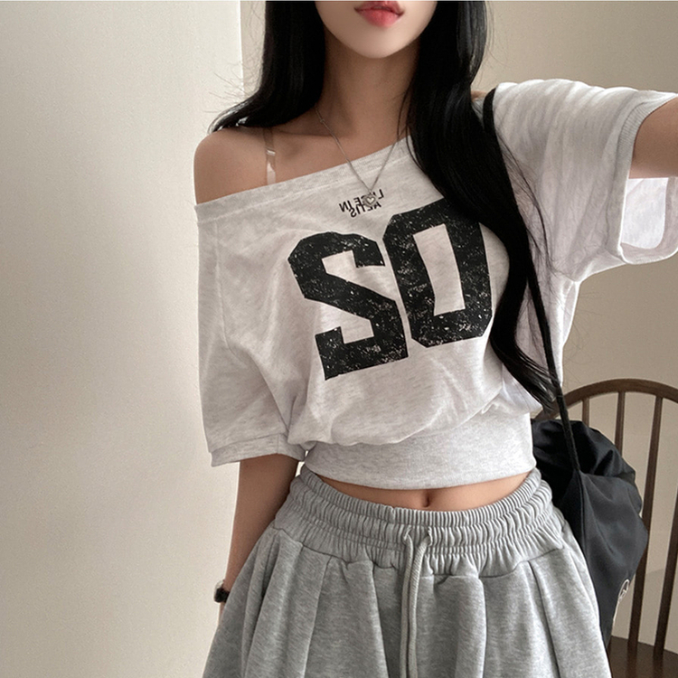 半袖Tシャツ ナンバーオフクロップ半袖Tシャツ