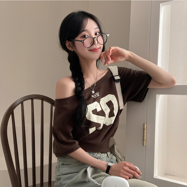 半袖Tシャツ ナンバーオフクロップ半袖Tシャツ