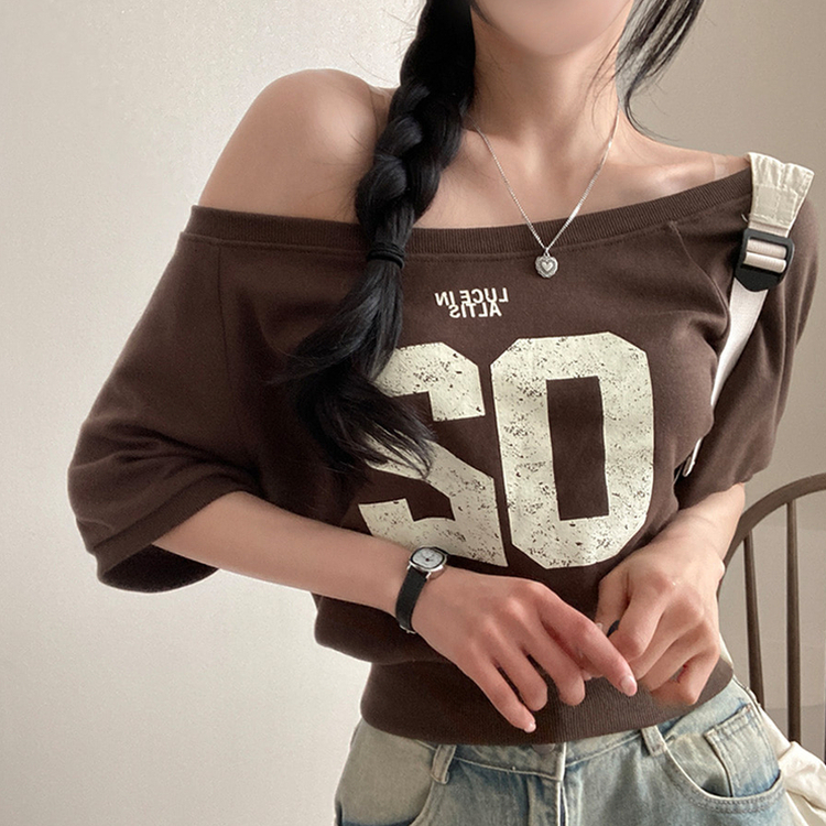 半袖Tシャツ ナンバーオフクロップ半袖Tシャツ