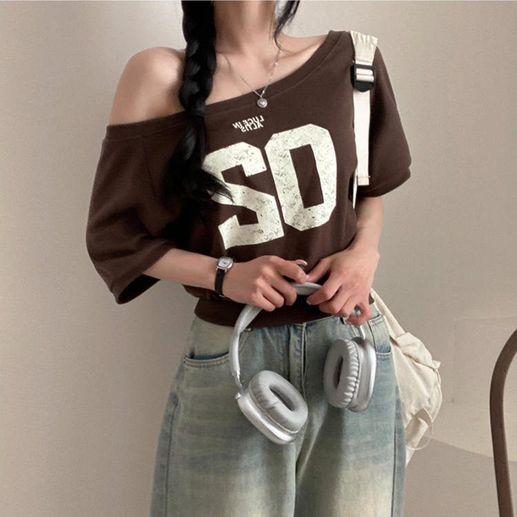 半袖Tシャツ ナンバーオフクロップ半袖Tシャツ