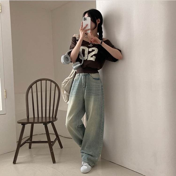 半袖Tシャツ ナンバーオフクロップ半袖Tシャツ