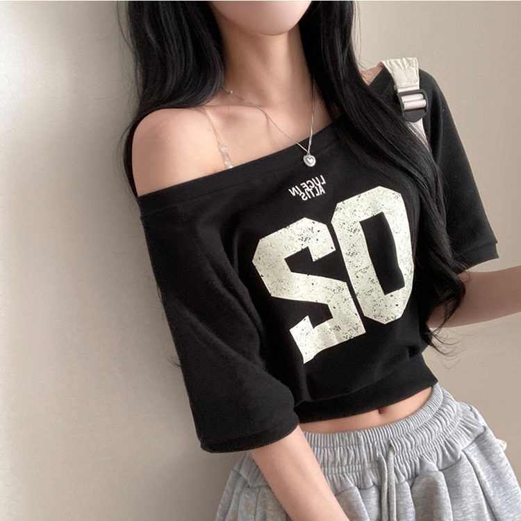 半袖Tシャツ ナンバーオフクロップ半袖Tシャツ