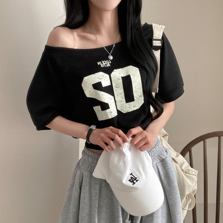 半袖Tシャツ ナンバーオフクロップ半袖Tシャツ
