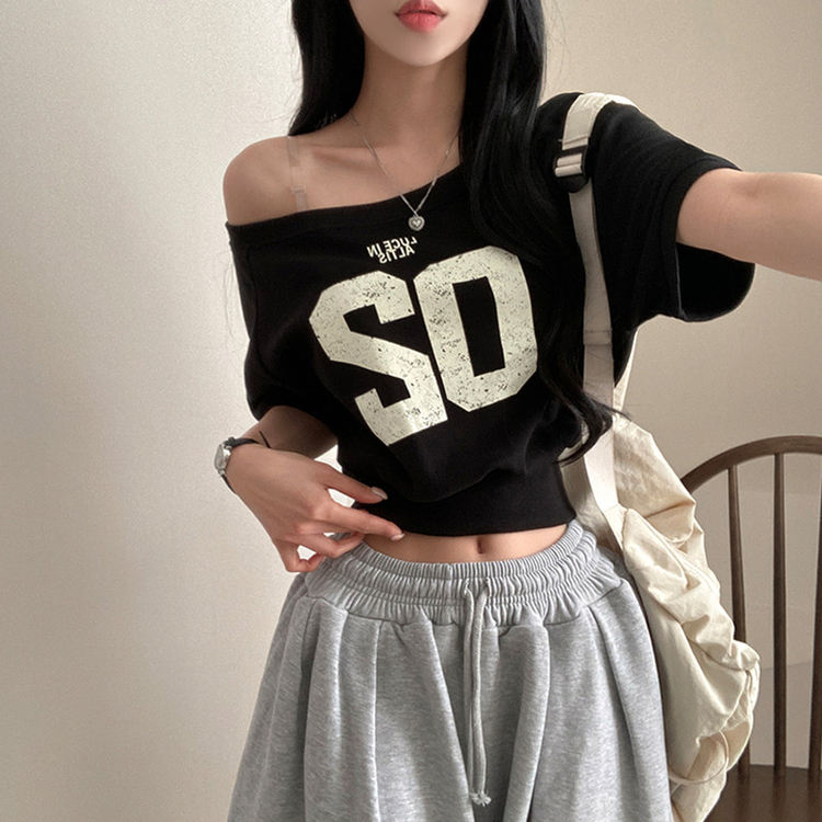 半袖Tシャツ ナンバーオフクロップ半袖Tシャツ