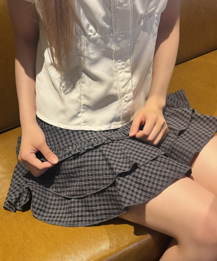 チェックモールミニスカート NAVY