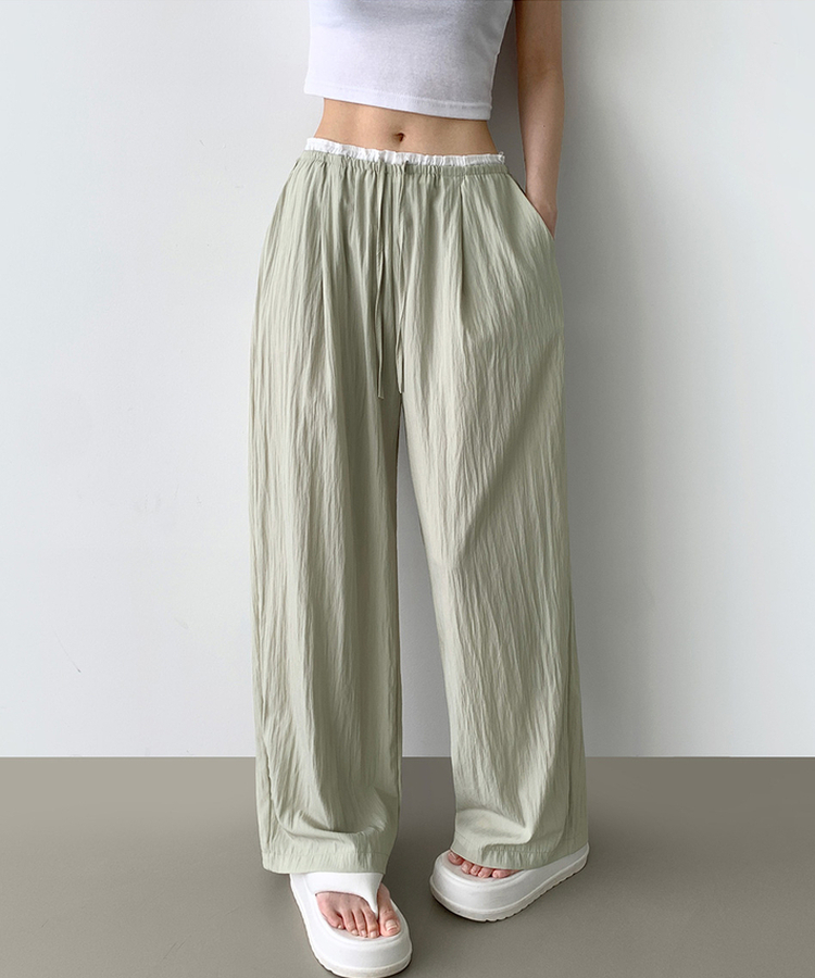 アイスワイドバンディングスラックスパンツ BEIGE