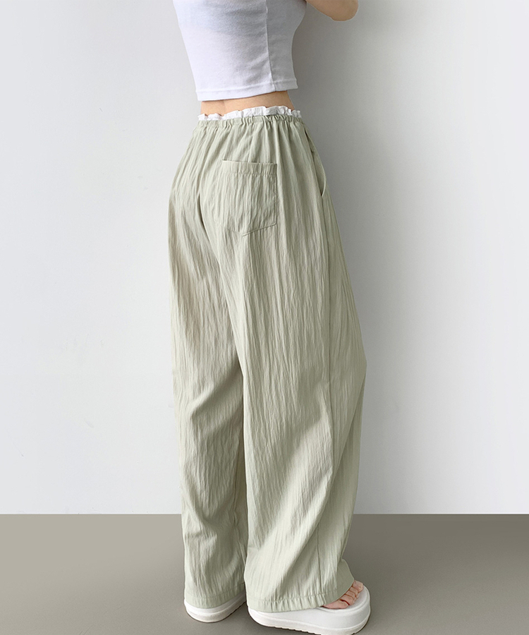 アイスワイドバンディングスラックスパンツ BEIGE