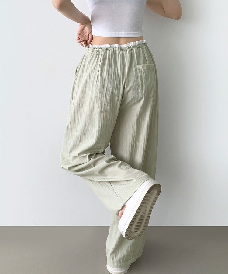 アイスワイドバンディングスラックスパンツ BEIGE