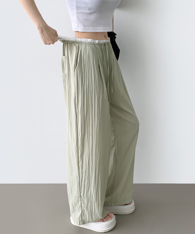 アイスワイドバンディングスラックスパンツ BEIGE