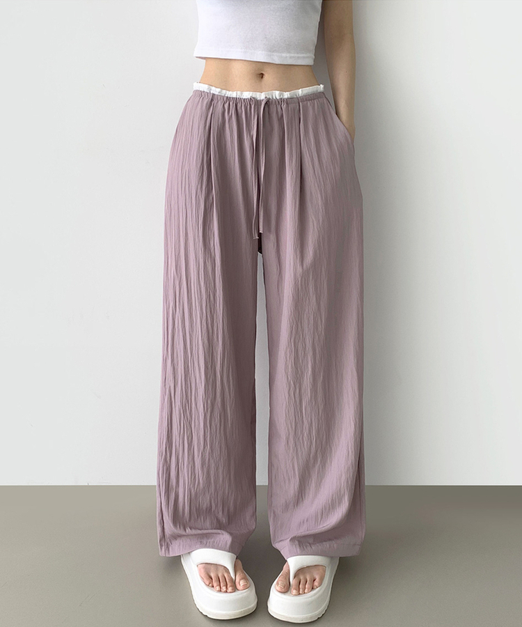 アイスワイドバンディングスラックスパンツ PINK