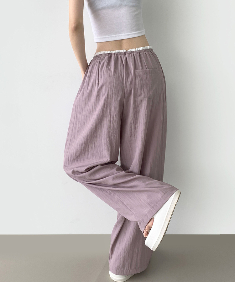 アイスワイドバンディングスラックスパンツ PINK
