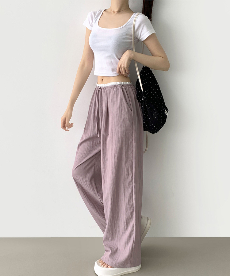 アイスワイドバンディングスラックスパンツ PINK