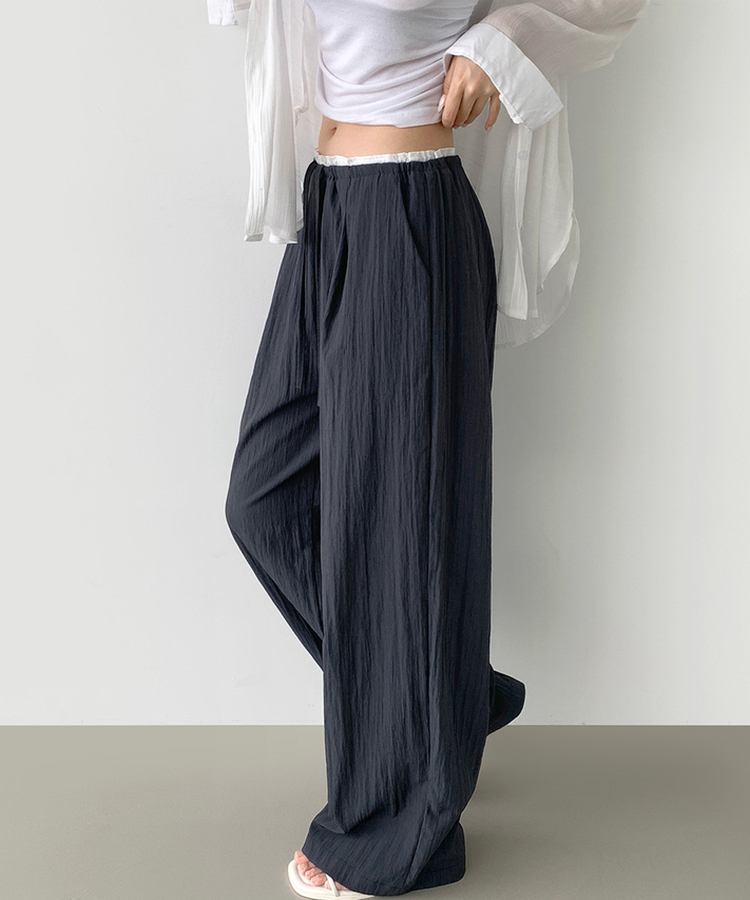 アイスワイドバンディングスラックスパンツ DARK BLUE