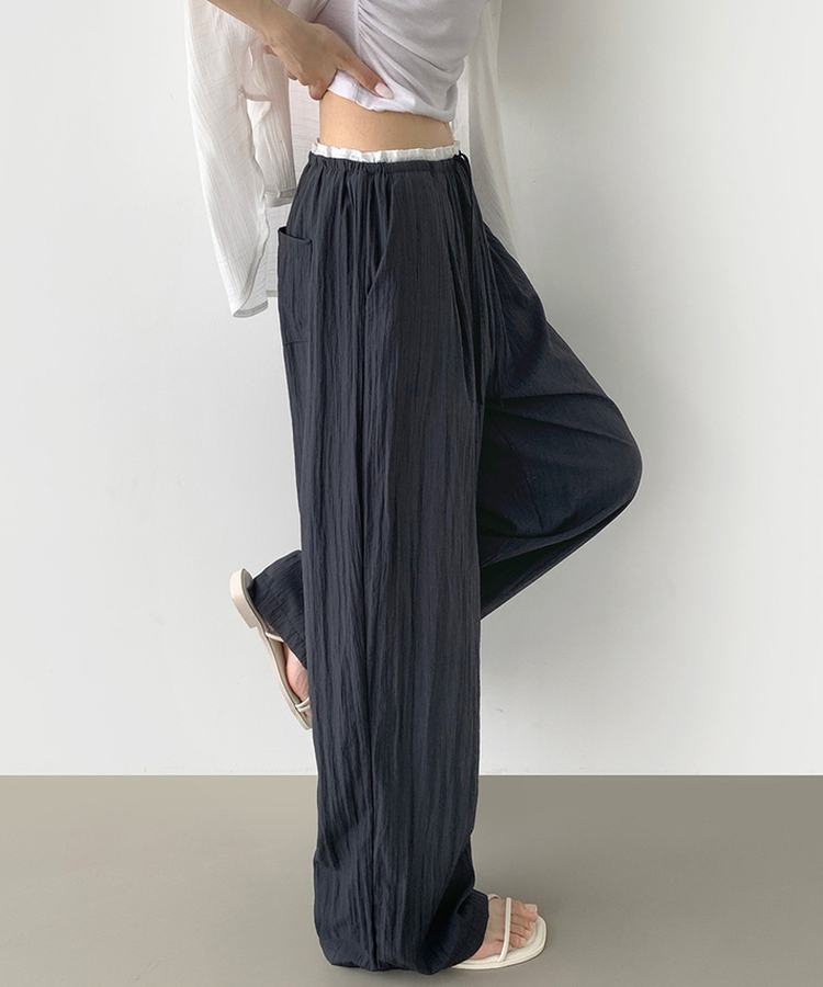 アイスワイドバンディングスラックスパンツ DARK BLUE