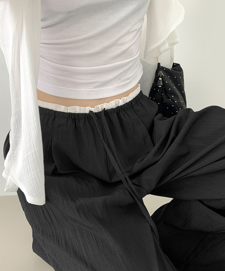 アイスワイドバンディングスラックスパンツ BLACK