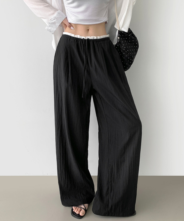 アイスワイドバンディングスラックスパンツ BLACK
