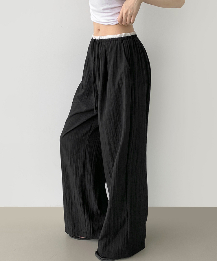 アイスワイドバンディングスラックスパンツ BLACK