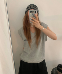 ベスト Vネックベスト GREY
