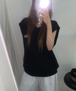 ベスト Vネックベスト BLACK