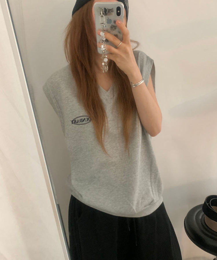 ベスト Vネックベスト GREY