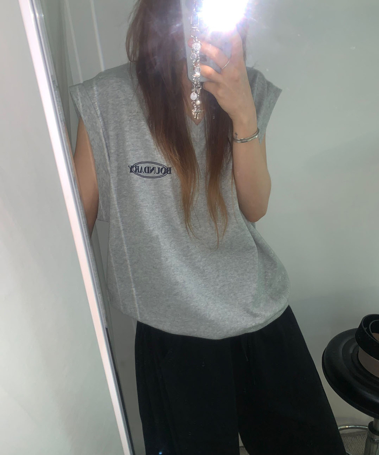 Vネックベスト GREY