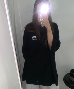 半袖Tシャツ レタリングオーバー半袖Tシャツ BLACK