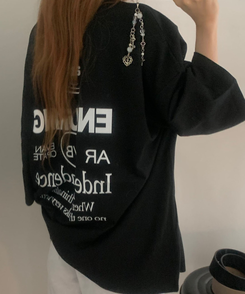 半袖Tシャツ レタリングオーバー半袖Tシャツ BLACK