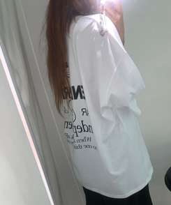 半袖Tシャツ レタリングオーバー半袖Tシャツ WHITE