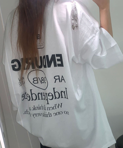 半袖Tシャツ レタリングオーバー半袖Tシャツ WHITE