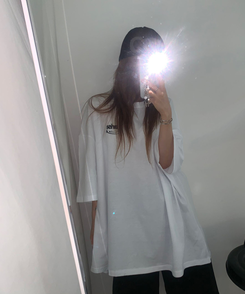 半袖Tシャツ レタリングオーバー半袖Tシャツ WHITE