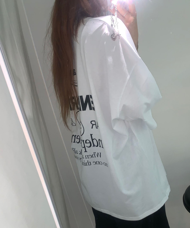 レタリングオーバー半袖Tシャツ WHITE