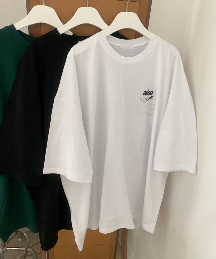 レタリングオーバー半袖Tシャツ