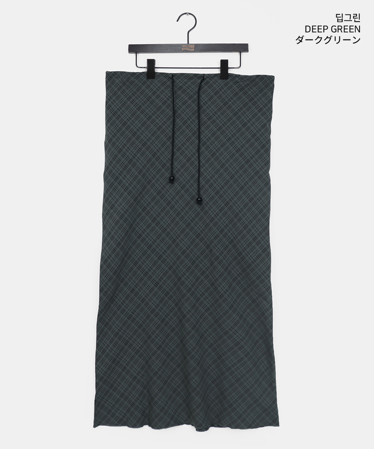 チェックシフォンストリングロングスカート