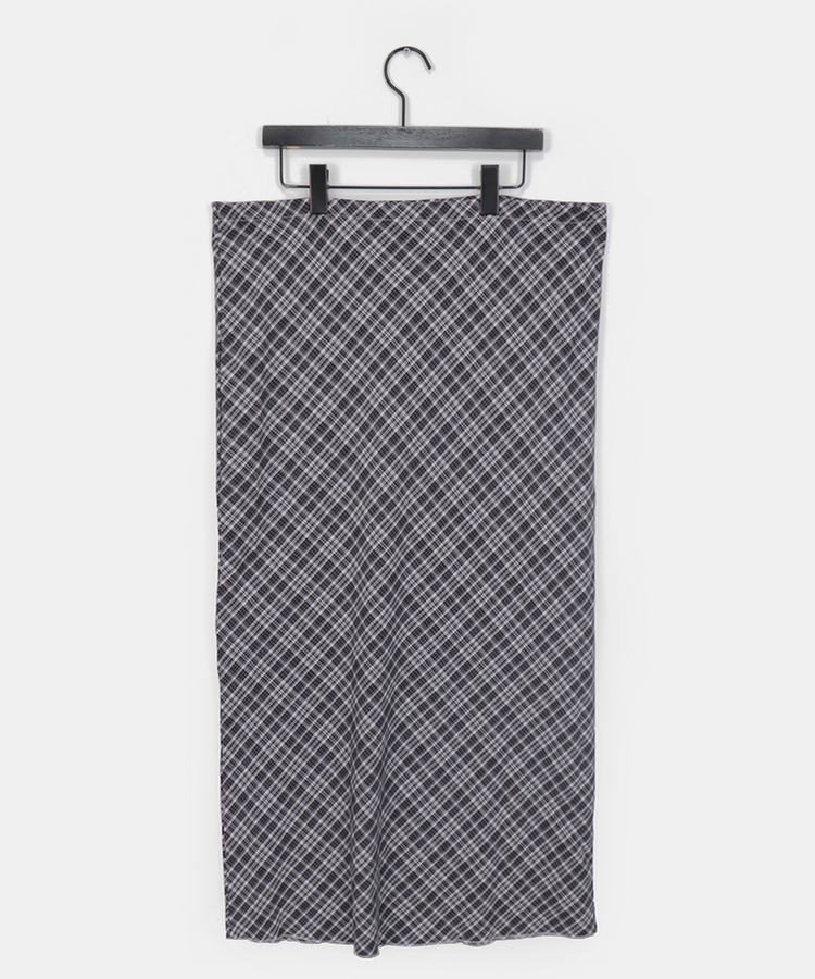 チェックシフォンストリングロングスカート