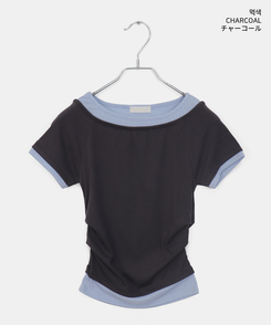 半袖Tシャツ バイカラーレイヤード半袖Tシャツ