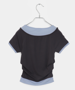 半袖Tシャツ バイカラーレイヤード半袖Tシャツ
