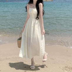 スモークキャミソールロングワンピース｜ロングワンピース｜韓国