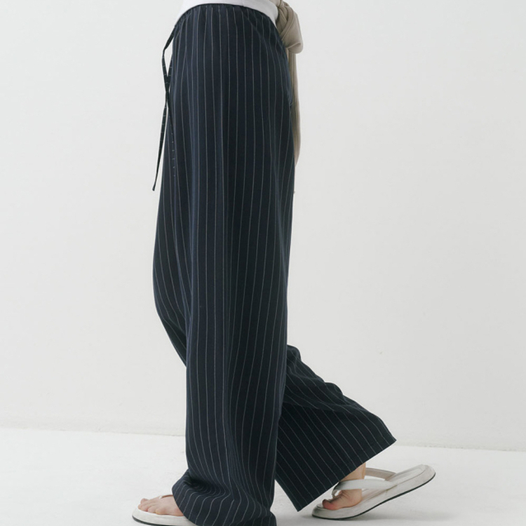 【丈別】ストライプパンツ NAVY