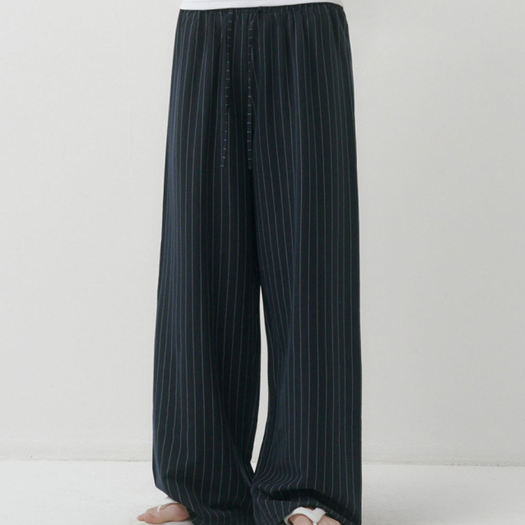 【丈別】ストライプパンツ NAVY