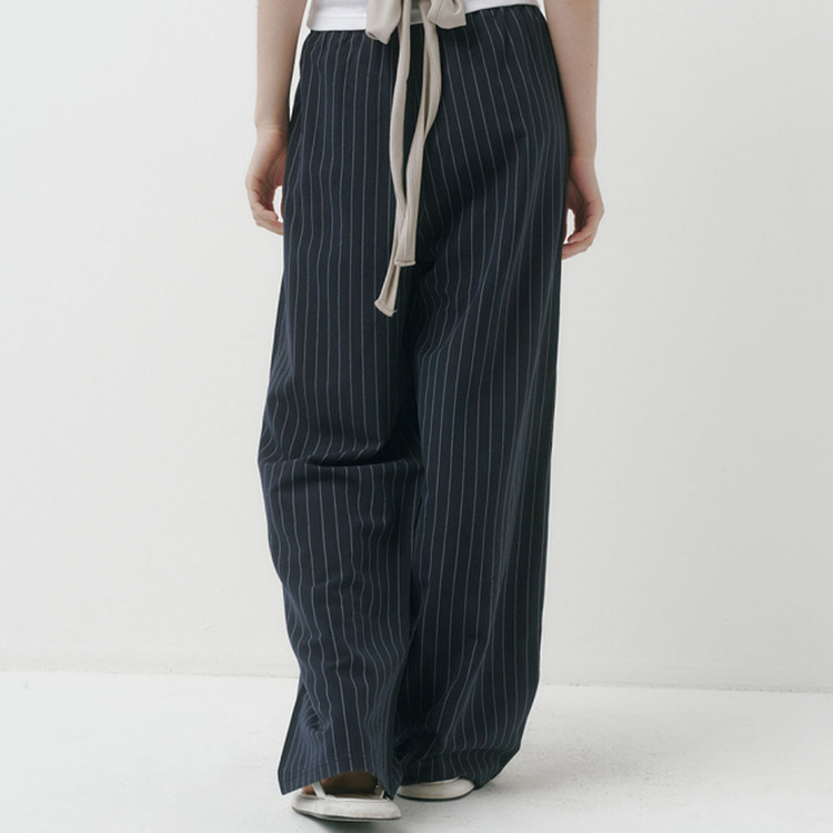 【丈別】ストライプパンツ NAVY