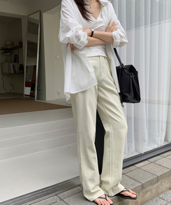 丈別パンツ 【丈別】クリップセミワイドコットンパンツ(5color) CREAM